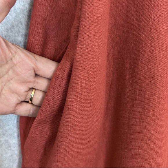 Old Navy Shirt Dress 3X Orange Linen Blend Button Up Beachy Boho Lagenlook NWT - Picture 7 of 15